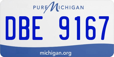 MI license plate DBE9167