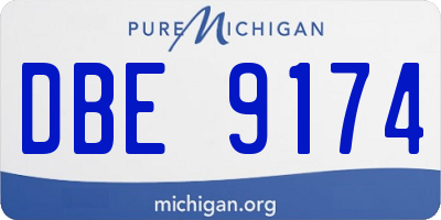 MI license plate DBE9174