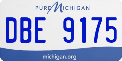 MI license plate DBE9175