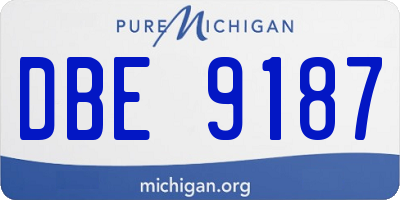 MI license plate DBE9187