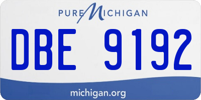 MI license plate DBE9192