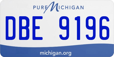 MI license plate DBE9196