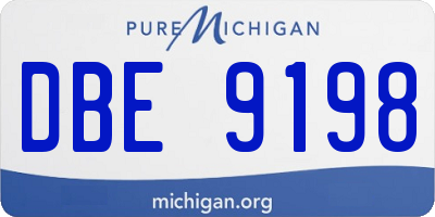 MI license plate DBE9198