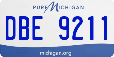 MI license plate DBE9211