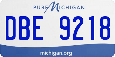 MI license plate DBE9218