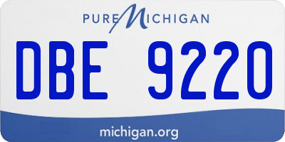 MI license plate DBE9220