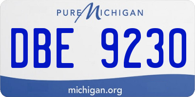 MI license plate DBE9230