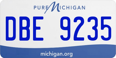 MI license plate DBE9235
