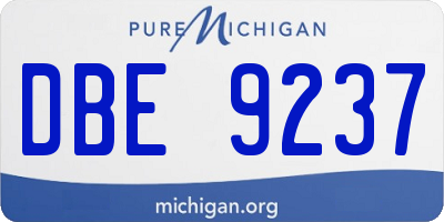 MI license plate DBE9237