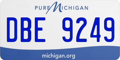 MI license plate DBE9249