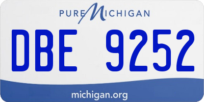MI license plate DBE9252