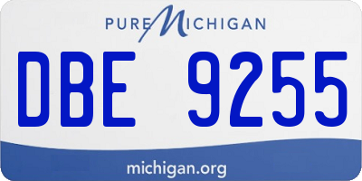MI license plate DBE9255