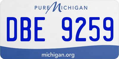 MI license plate DBE9259