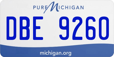 MI license plate DBE9260