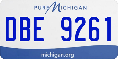 MI license plate DBE9261