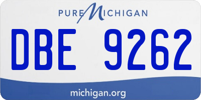 MI license plate DBE9262
