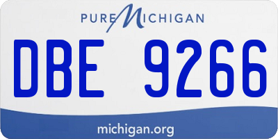 MI license plate DBE9266