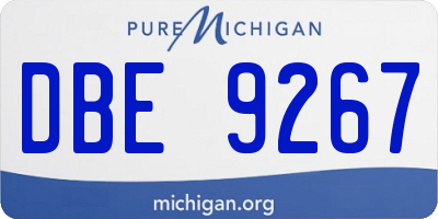 MI license plate DBE9267