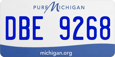 MI license plate DBE9268