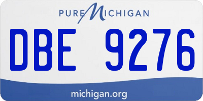 MI license plate DBE9276
