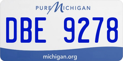 MI license plate DBE9278