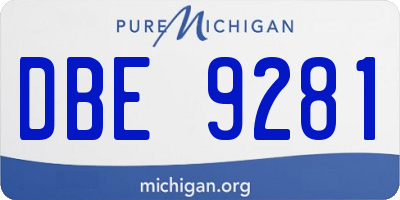 MI license plate DBE9281