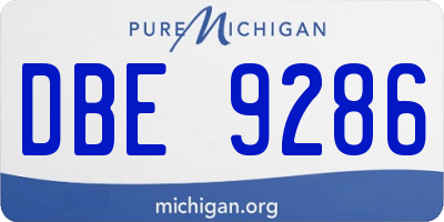 MI license plate DBE9286
