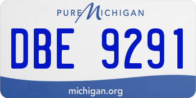MI license plate DBE9291