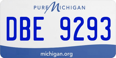 MI license plate DBE9293