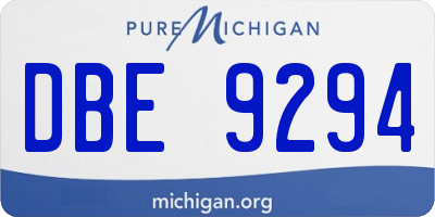MI license plate DBE9294