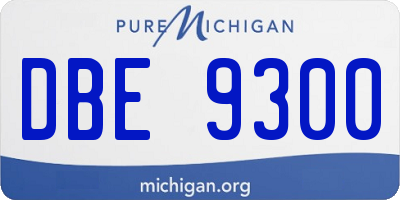MI license plate DBE9300