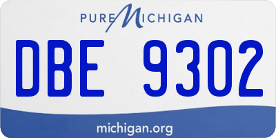 MI license plate DBE9302