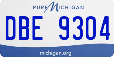 MI license plate DBE9304