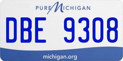 MI license plate DBE9308
