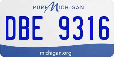 MI license plate DBE9316