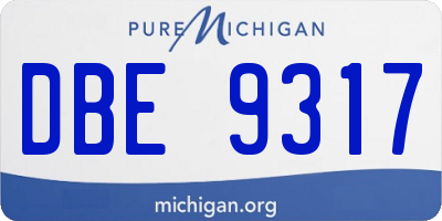 MI license plate DBE9317