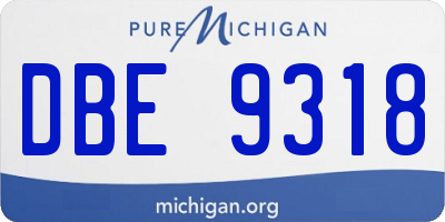 MI license plate DBE9318