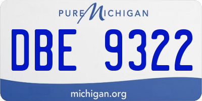MI license plate DBE9322