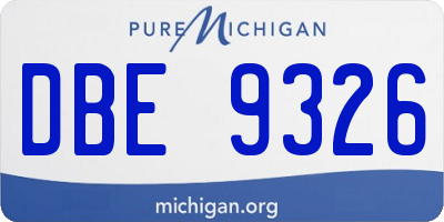 MI license plate DBE9326