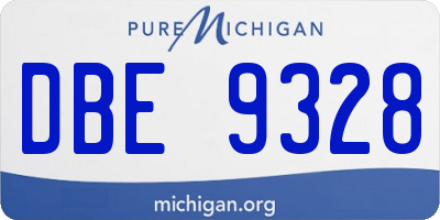 MI license plate DBE9328