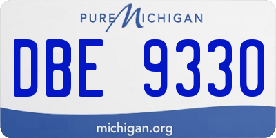 MI license plate DBE9330