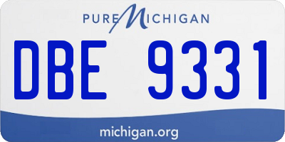 MI license plate DBE9331