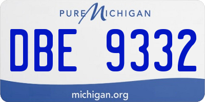 MI license plate DBE9332