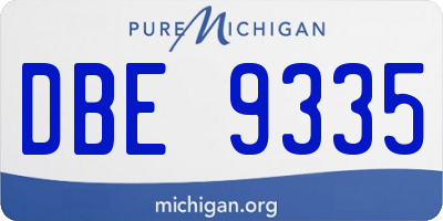 MI license plate DBE9335
