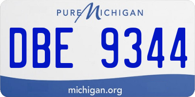 MI license plate DBE9344