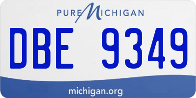 MI license plate DBE9349