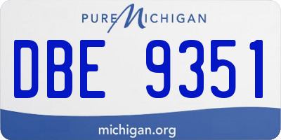 MI license plate DBE9351
