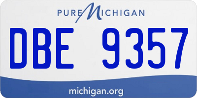MI license plate DBE9357