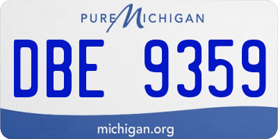 MI license plate DBE9359