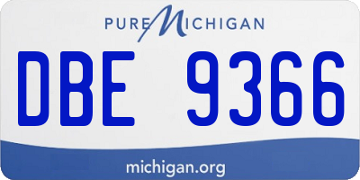 MI license plate DBE9366
